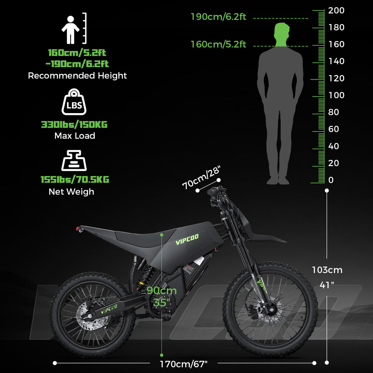 VC-H6 6000W 60V/31.5Ah Off-Road Electric Dirt Bike – High-Performance Adult Motorcycle with Front and Rear Hydraulic Brakes