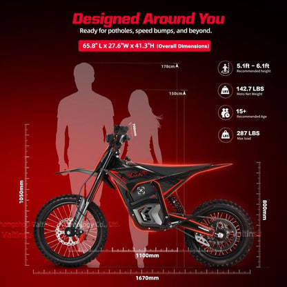2024 VALTINSU EM5 PRO 5600W Electric Dirt Bike 60V 27Ah 52MPH Off-Road Motorcycle Mid Drive Motor Lightweight E-Dirt Bike