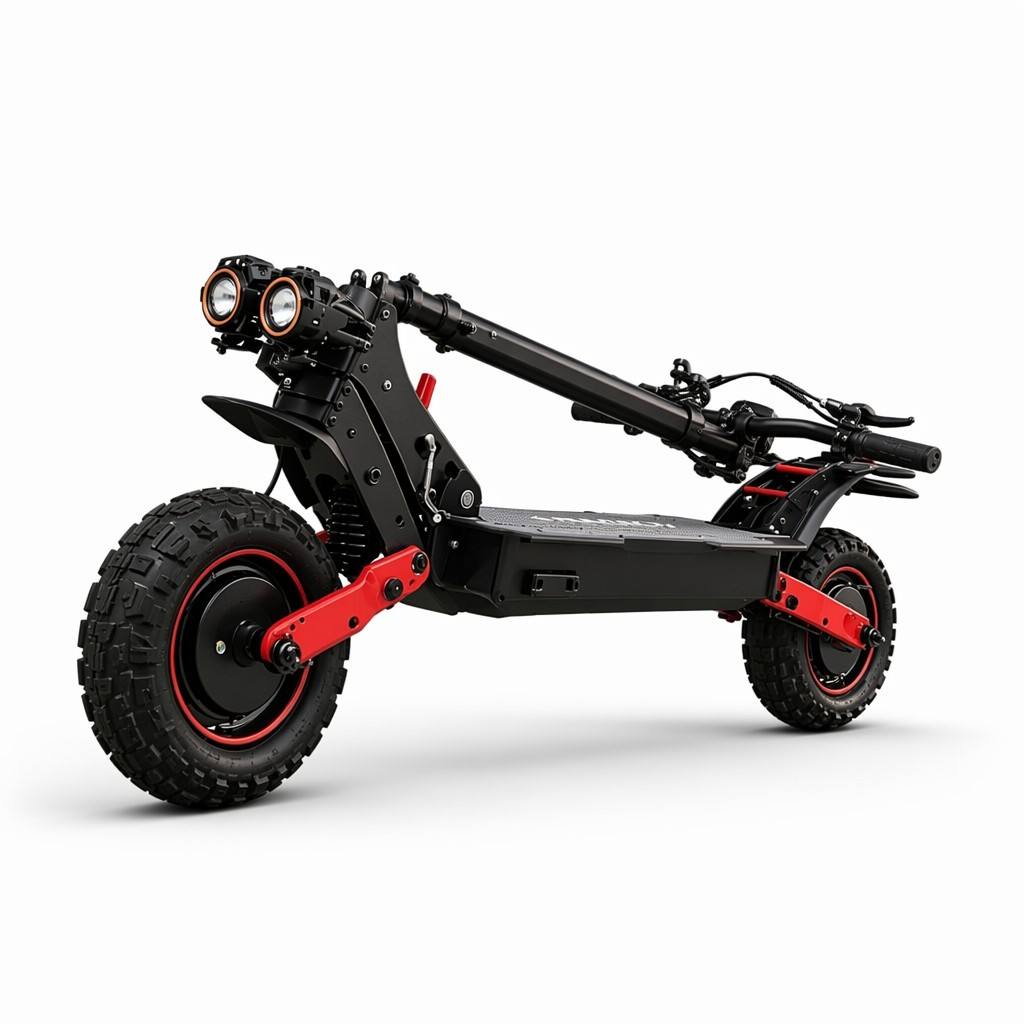 2400W Dual Motor freeboy H6 11-Inch Off-Road 60 km/h Foldable Electric Scooter High-Speed Adult E-Scooter with Dual Spring Suspension and Disc Brakesoter – 48V 21Ah