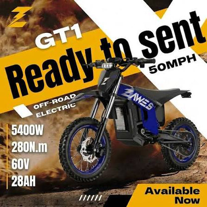 GT1 5400W 60V/28Ah Off-Road Electric Scooter – High-Performance Adult Scooter with Hydraulic Disc Brakes and Full Suspension
